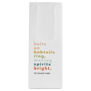 Bells on Bobtails Wine Gift Bag