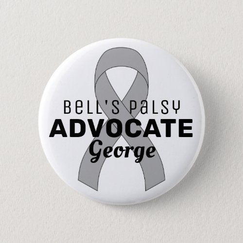 Bells Palsy Advocate Ribbon White Button