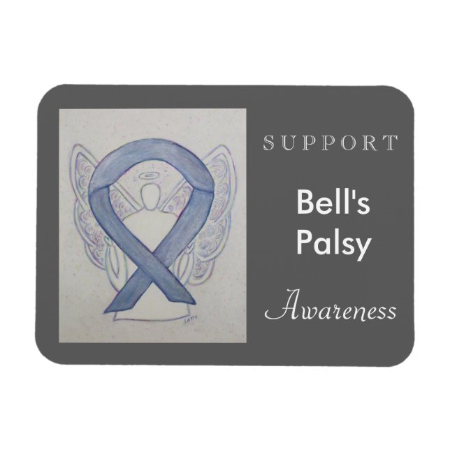 Bell's Palsy Awareness Ribbon Angel Custom Magnet (Horizontal)
