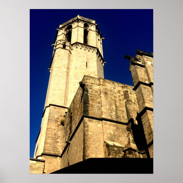 Belltower of Barcelona Cathedral Poster (Front)