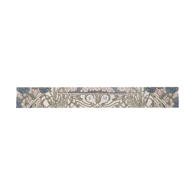 Belly Band Art Nouveau Mucha Monogram Initials (Flat)
