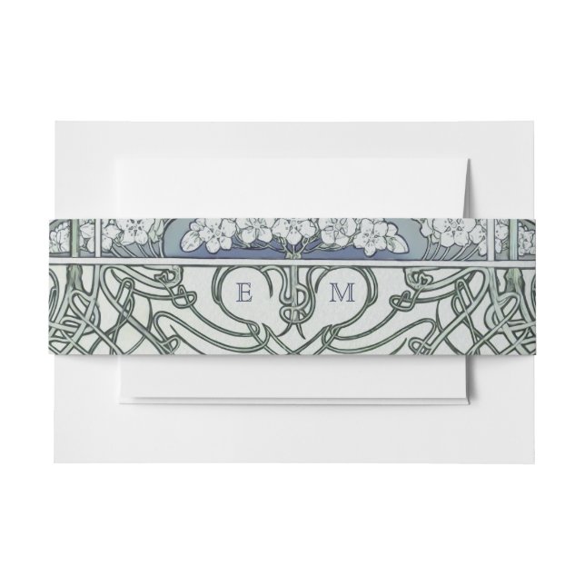 Belly Band Art Nouveau Mucha Monogram Initials (Front Example)