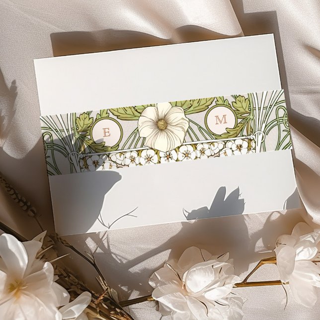 Belly Band Art Nouveau Mucha Monogram Initials (Creator Uploaded)