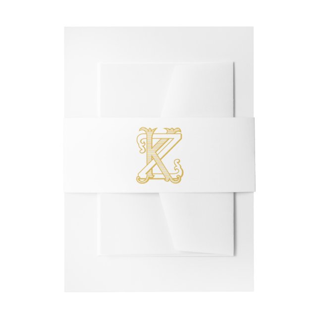 Belly Band KZ monogram or ZK monogram (Front Example)