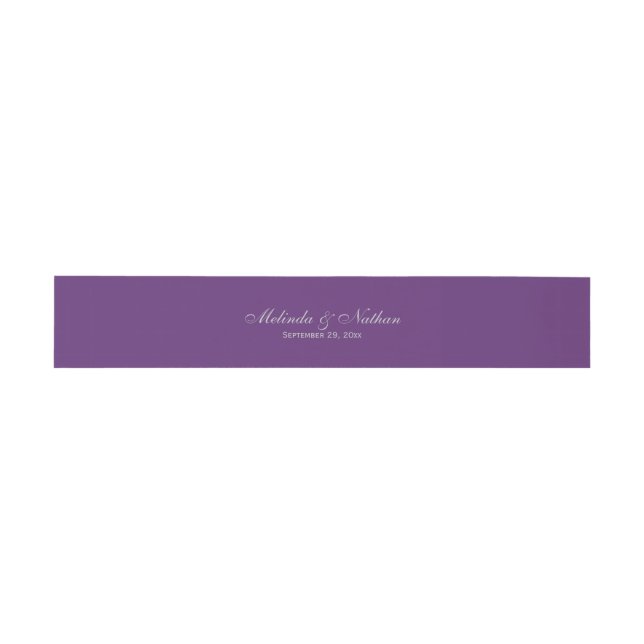 Belly Band | Personalized Purple, Gray | Wedding (Flat)