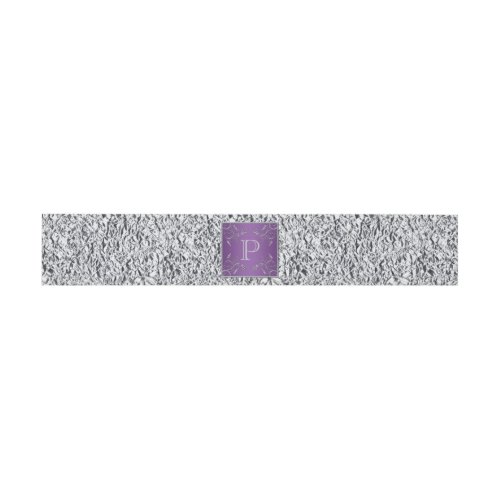 Belly Band  Purple Silver Gray Floral  FAUX Foil