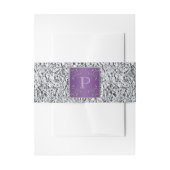 Belly Band | Purple Silver Gray Floral | FAUX Foil (Front Example)