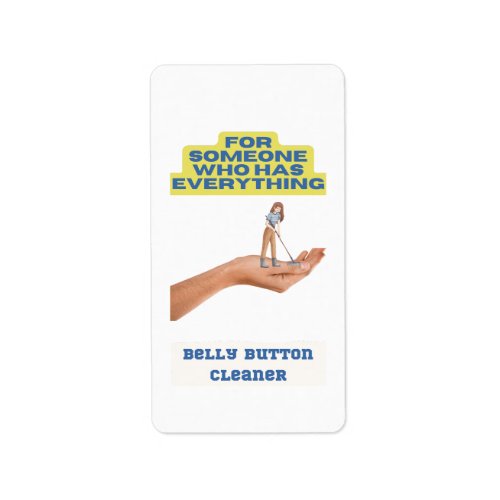 Belly button cleaner joke present gift for him  label