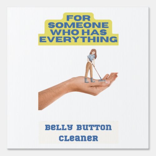 Belly button cleaner joke present gift for him  sign