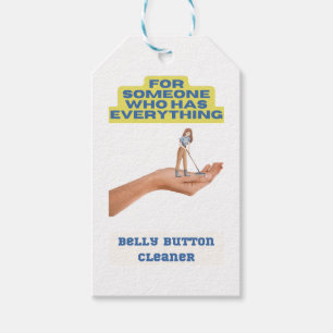 Belly button cleaner, joke present, gift for him,  tags