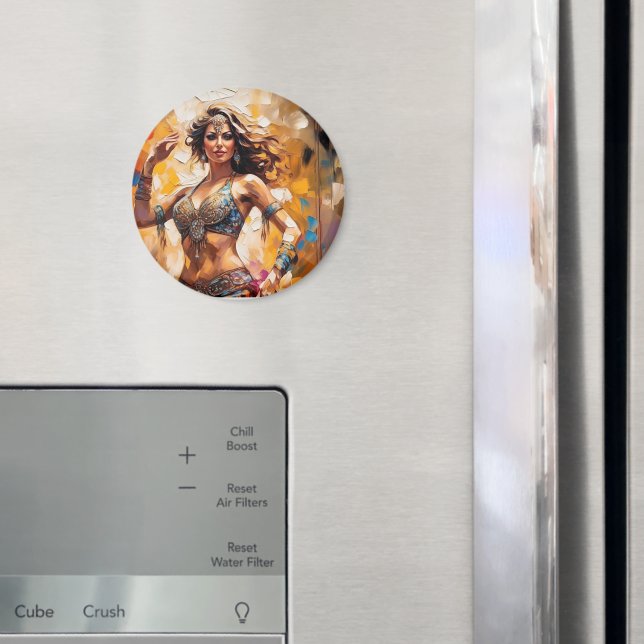 Belly dance colorful round magnets (In Situ (Fridge))