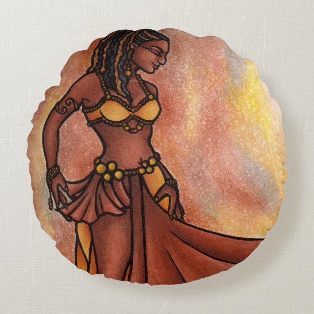 Belly Dance Goddess Round Pillow (Front)