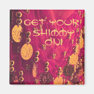 Belly dance hip scarf with coins magnet