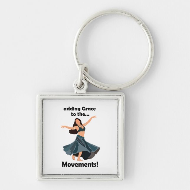Belly Dancer Adding Grace To Movements Dance Party Keychain (Front)