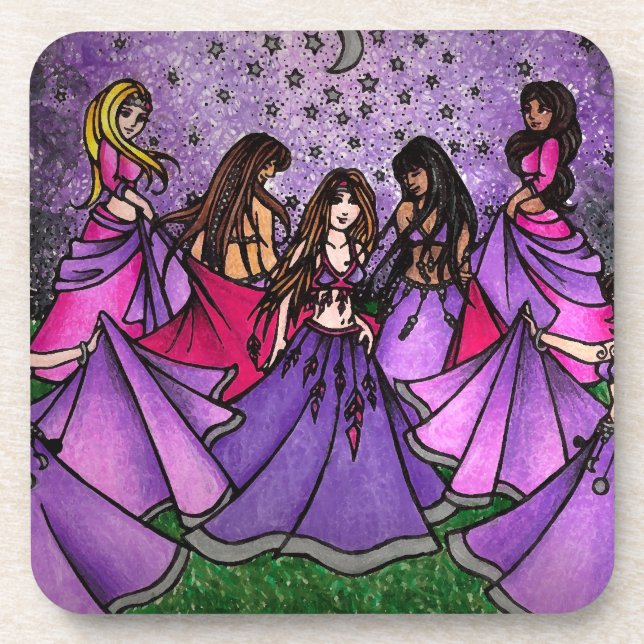 Belly Dancer Art Drink Coaster (Front)