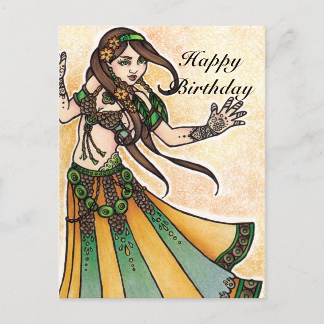 Belly Dancer Birthday Cards (Front)