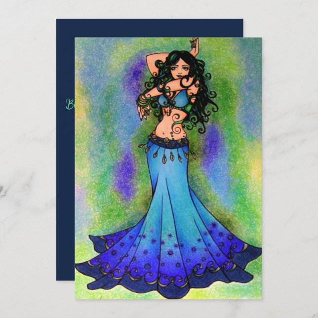 Belly Dancer Birthday Cards (Front/Back)