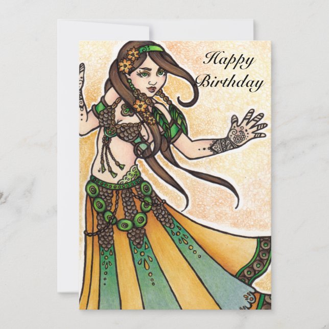 Belly Dancer Birthday Cards (Front)