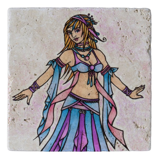Belly Dancer Birthday Cards Trivet (Front)