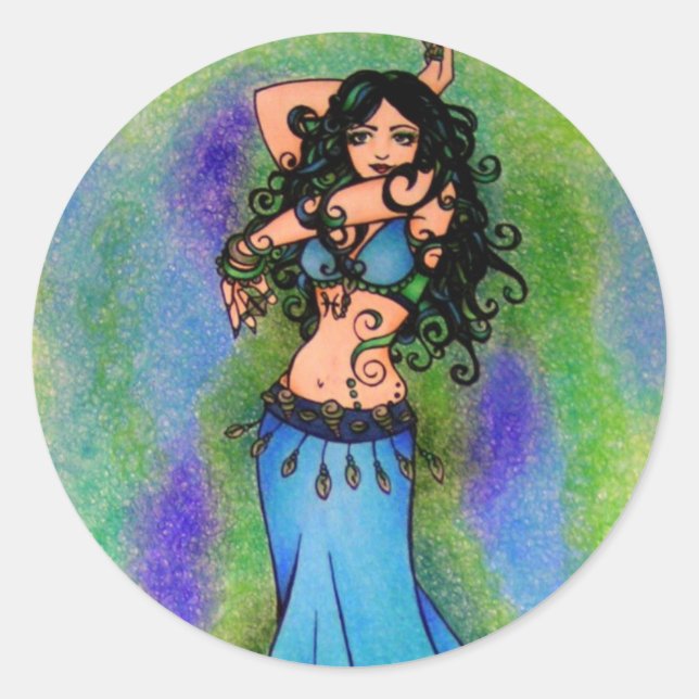 Belly Dancer Birthday  Classic Round Sticker (Front)