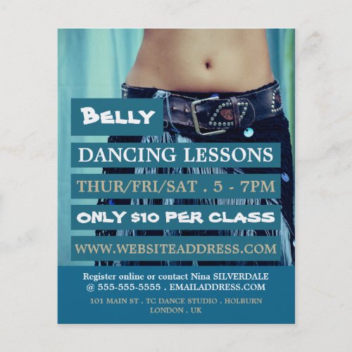 Belly Dancer Dance Lesson Advertising Flyer