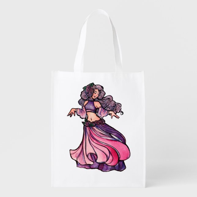 Belly Dancer Goddess                               Grocery Bag (Front)