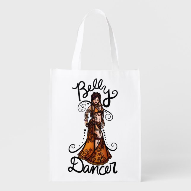 Belly Dancer Goddess  Grocery Bag (Front)