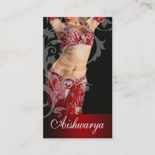 Customizable Belly Dancer III, Bollywood Hindi Fashion (red) Business Card