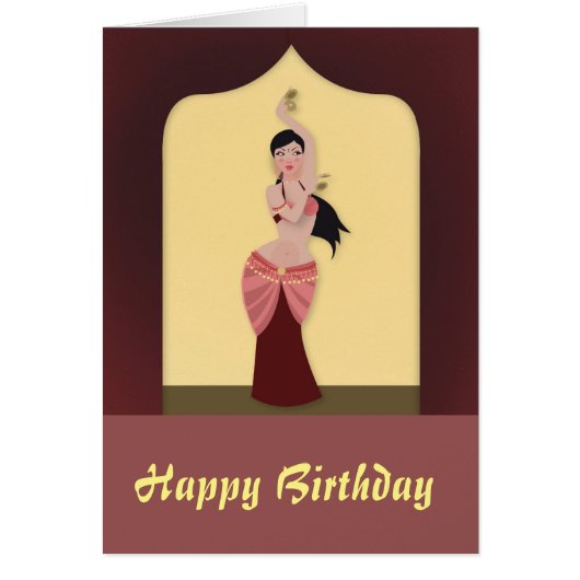 Belly Dancer Middle Eastern birthday Cards (Front)