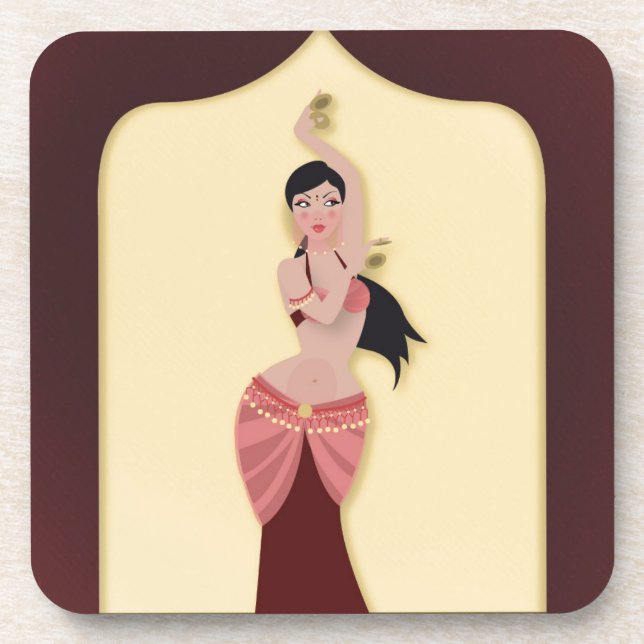 Belly Dancer Middle Eastern dancer Beverage Coaster (Front)