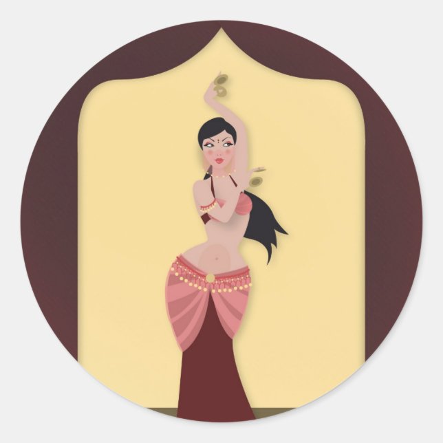 Belly Dancer Middle Eastern dancer Classic Round Sticker (Front)