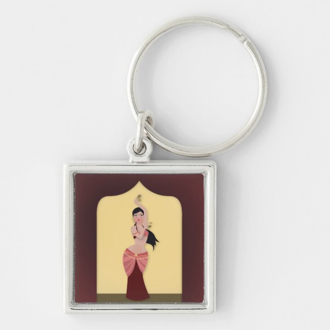 Belly Dancer Middle Eastern dancer Keychain (Front)