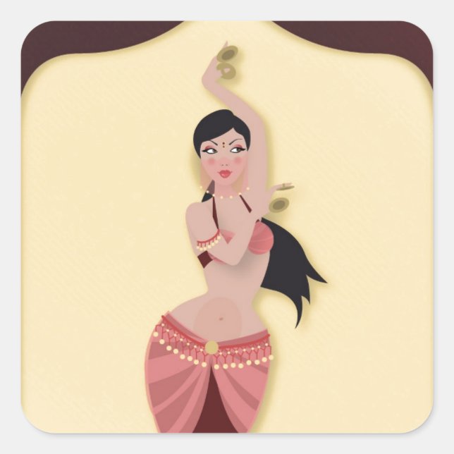 Belly Dancer Middle Eastern dancer Square Sticker (Front)