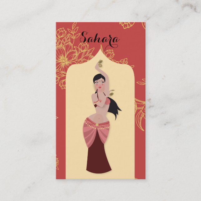 Belly Dancer Moroccan Arch Business Card (Front)