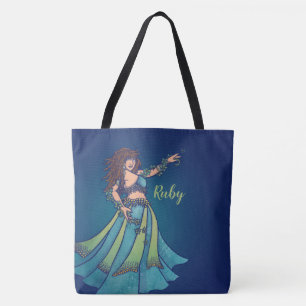 Belly Dancer Ruby Teal Tote Bag