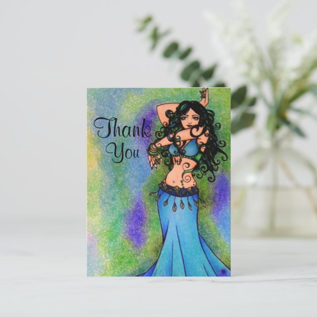 Belly Dancer Thank You  Postcard (Standing Front)