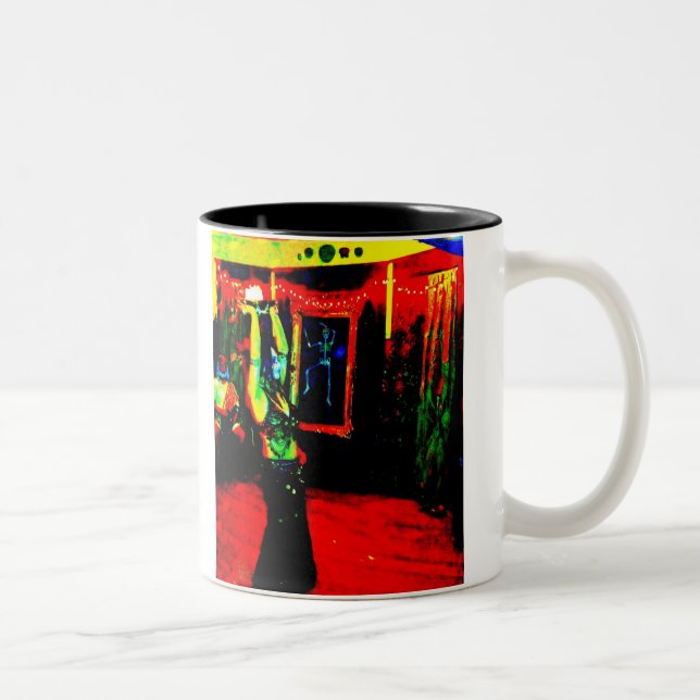 Belly Dancer with Fire Two-Tone Coffee Mug (Right)