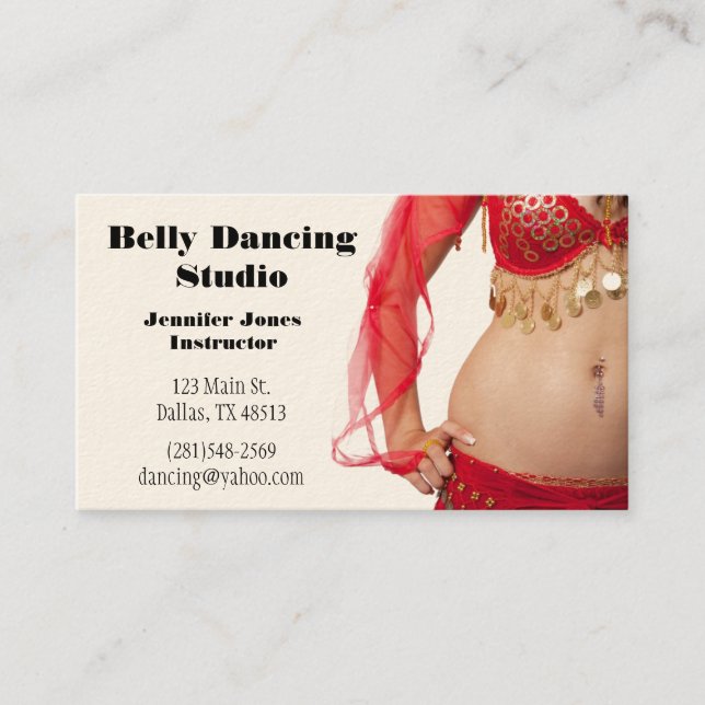 Belly Dancing Business Card (Front)