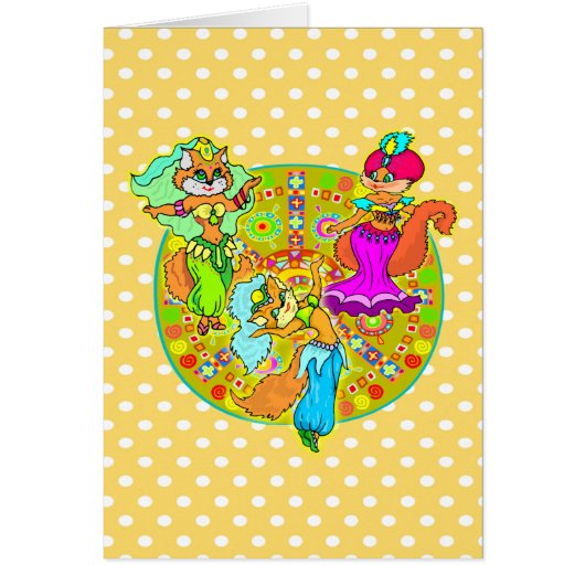 Belly Dancing Cats Cards (Front)