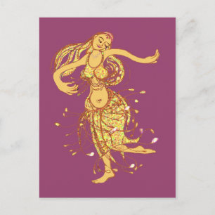 Belly dancing postcard