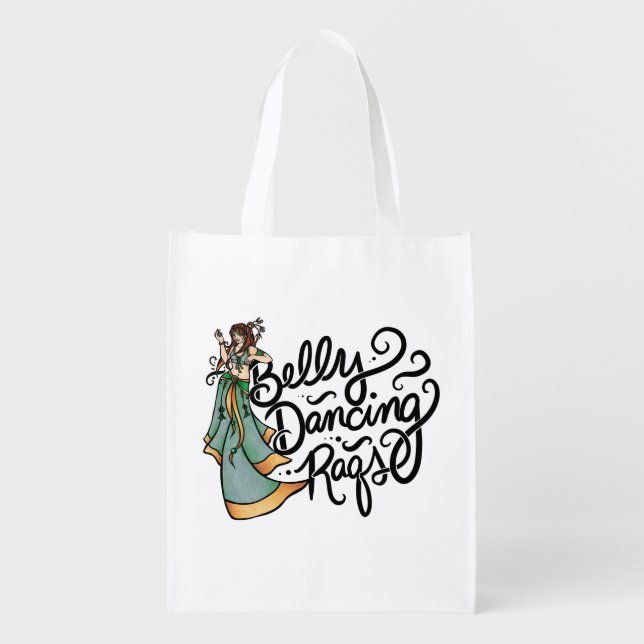 Belly Dancing Raqs Belly Dancer                    Grocery Bag (Front)