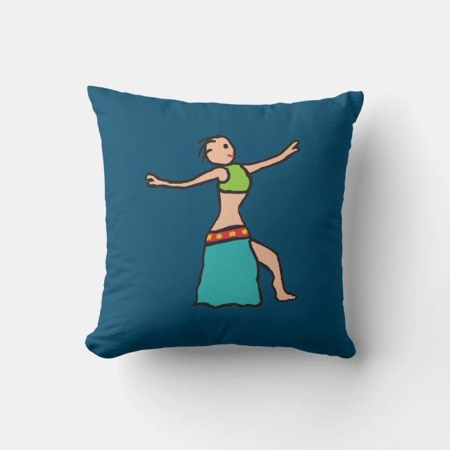 Belly Dancing Throw Pillow (Front)