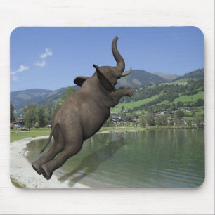 Belly Flop Elephant Mouse Pad