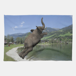 Belly Flop Elephant Towel