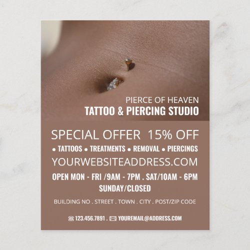 Belly Piercing Tattoo  Body Piercing Studio Flyer