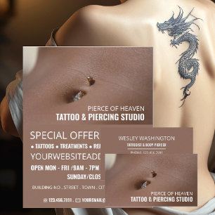 Belly Piercing, Tattooist & Body Piercer Business Card