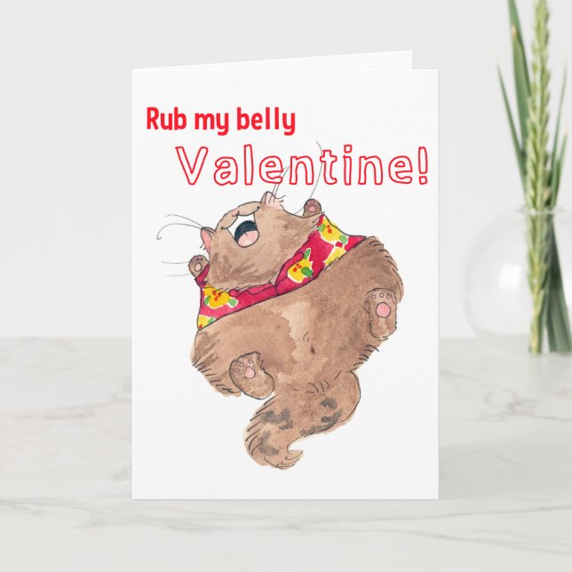 Belly rub valentine holiday card (Front)