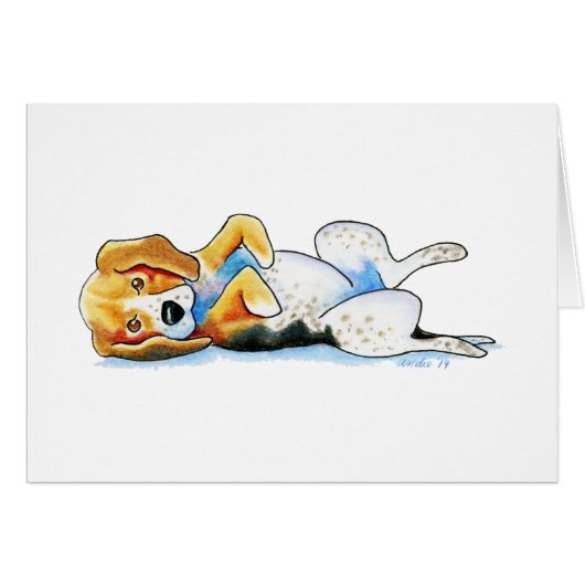 Belly Up Beagle Cards (Front Horizontal)
