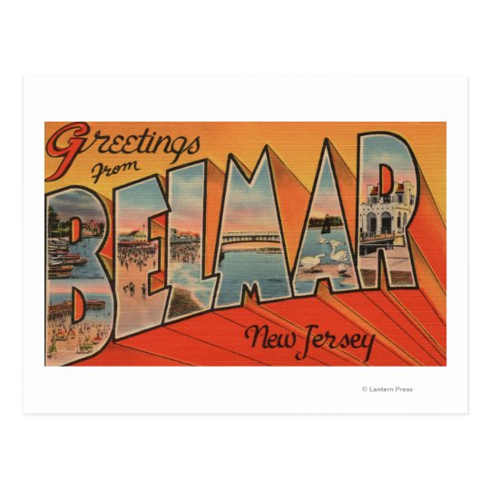 Belmar, New Jersey Large Letter Scenes Postcard Zazzle