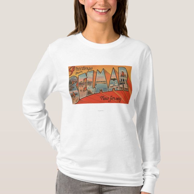 Belmar, New Jersey - Large Letter Scenes T-Shirt (Front)